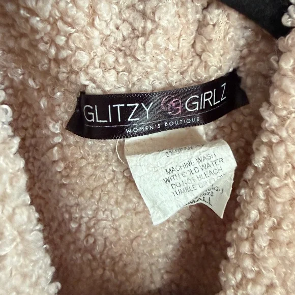 Glitzy Girlz Aztec Sherpa Vest Southwestern Open Front Fleece Bout - Picture 2 of 3